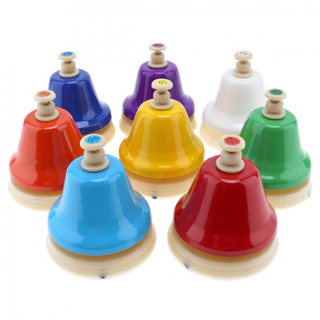 Dzwonek ręczny zestaw Instrument muzyczny dla dzieci, 8 kolorowych dzwonków, edukacja wczesna dzieci - Wianko - 13