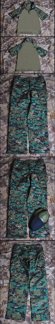 Kamuflażne zestaw ubrań taktycznych wojskowych dla dzieci, koszula bojowa + spodnie, armii garnitur, młodzieżowy, letni, w camo - Wianko - 14