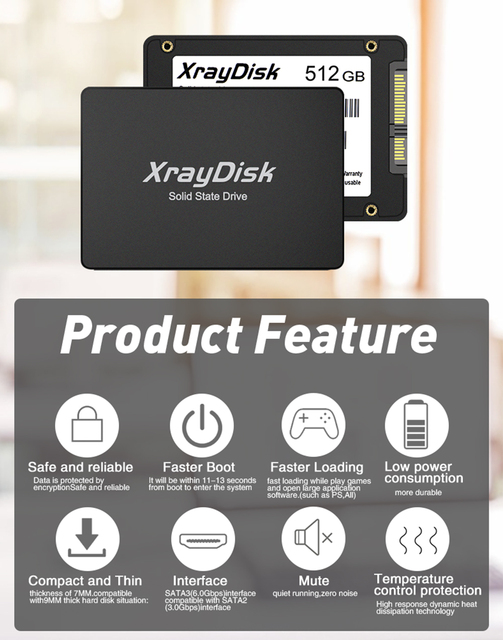 Dysk twardy SSD XrayDisk Sata3 - 60GB, 120GB, 240GB, 128GB, 256GB, 480GB, 512GB, 2.5 - wewnętrzny dysk SSD na PC i laptopa - Wianko - 3