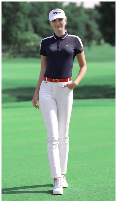Pgm Golf - Spodnie do golfa damskie Slim z krótkim rękawem - Wianko - 4