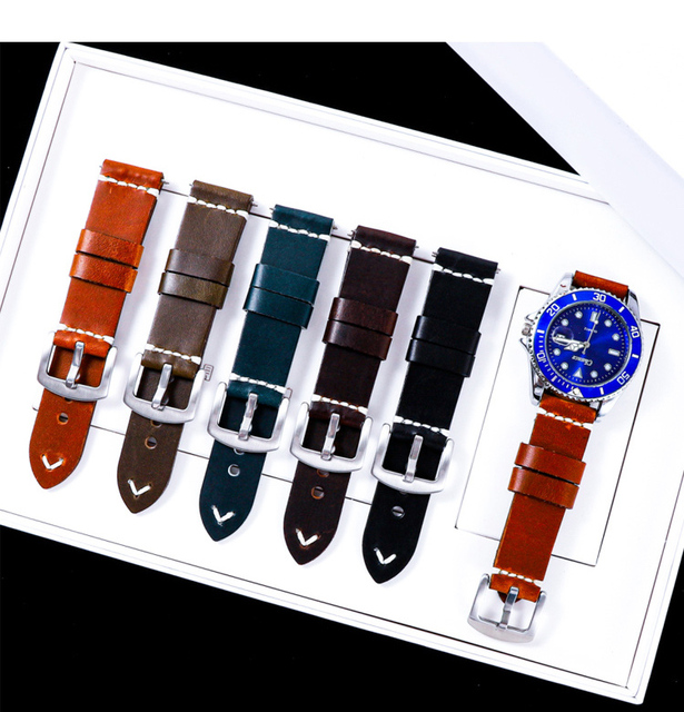 Skórzany pasek do zegarków Vintage lśniący połysk 18mm/20mm/22mm z wysokiej jakości skóry wołowej dla GT 2 Pro Gear S3 - Wianko - 15