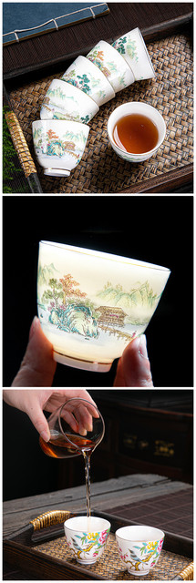 Chińska filiżanka ceramiczna do medytacji z ręcznie malowanymi kwiatami i ptakami - Wianko - 2