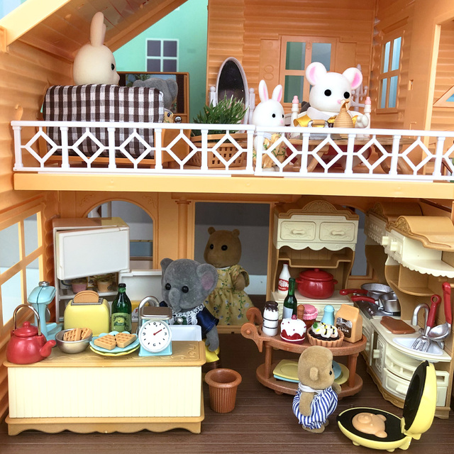 Meble domowe dla lalek: DIY miniaturowe akcesoria, zabawki dla dzieci, prezenty urodzinowe, lasowa rodzina zwierząt, dekoracja lalek - Wianko - 2