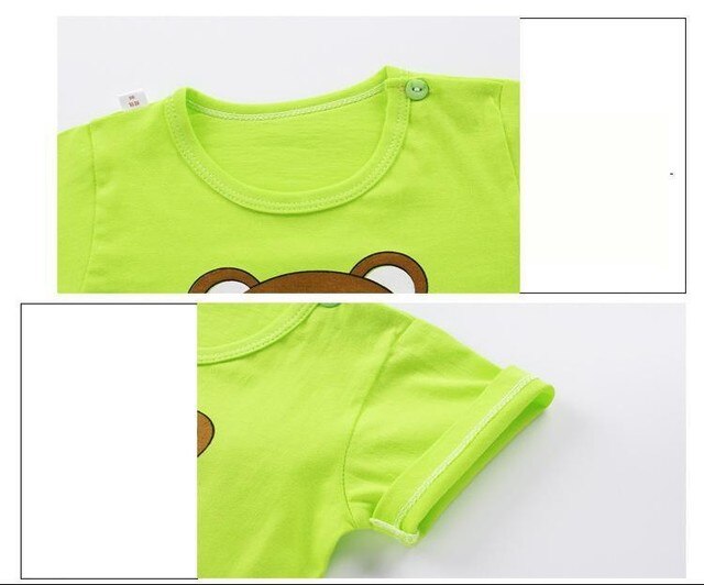 Letnie zestawy ubrań dla niemowląt - krótki rękaw, chłopcy/dziewczęta - T-shirt + spodnie - Wianko - 5