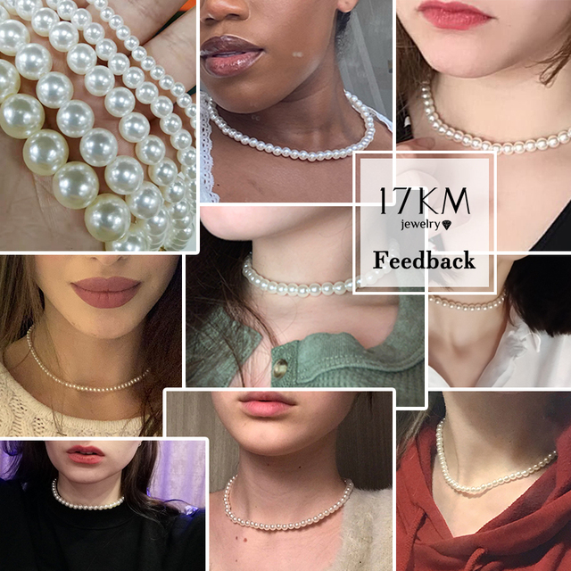 Naszyjnik Choker Vintage Pearl 17KM - Imitacja białej perły, modny, elegancki, biżuteria ślubna, lato 2021 - Wianko - 6