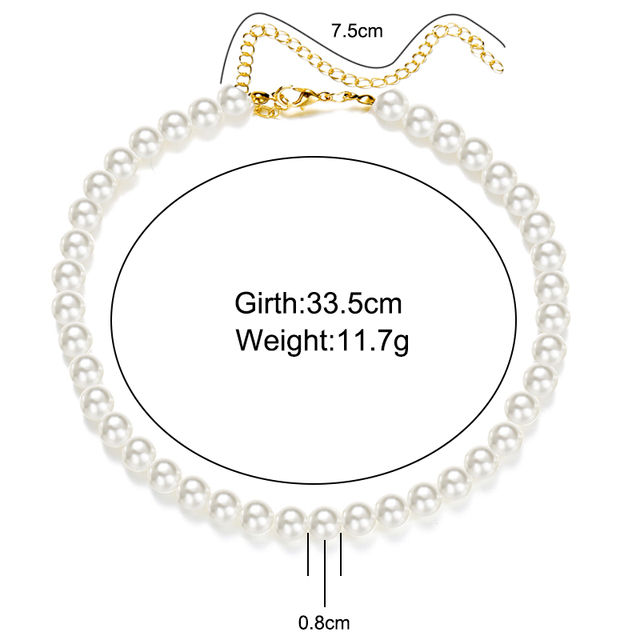 Naszyjnik Choker Vintage Pearl 17KM - Imitacja białej perły, modny, elegancki, biżuteria ślubna, lato 2021 - Wianko - 15