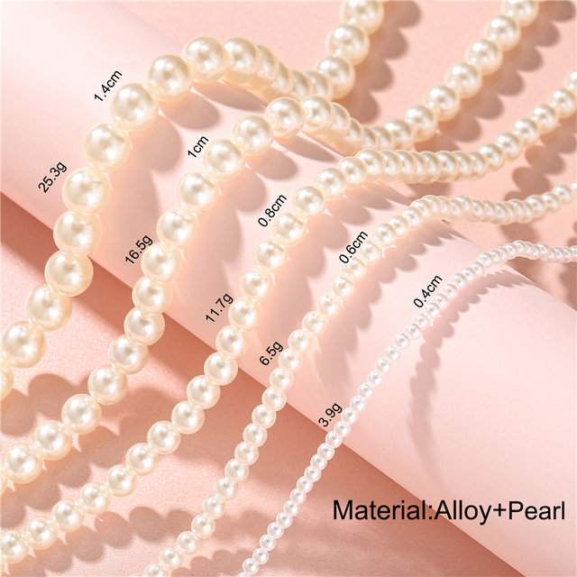 Naszyjnik Choker Vintage Pearl 17KM - Imitacja białej perły, modny, elegancki, biżuteria ślubna, lato 2021 - Wianko - 8