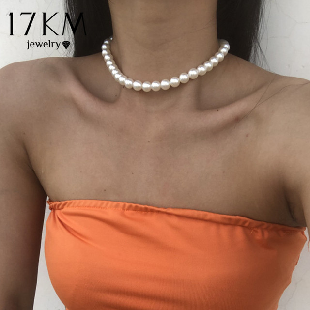 Naszyjnik Choker Vintage Pearl 17KM - Imitacja białej perły, modny, elegancki, biżuteria ślubna, lato 2021 - Wianko - 2
