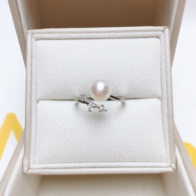 Pierścionek perła ZHBORUINI 2021, 100% naturalna, srebro 925, prosty, serdeczny otwarty palec, kobieca biżuteria - Wianko - 3