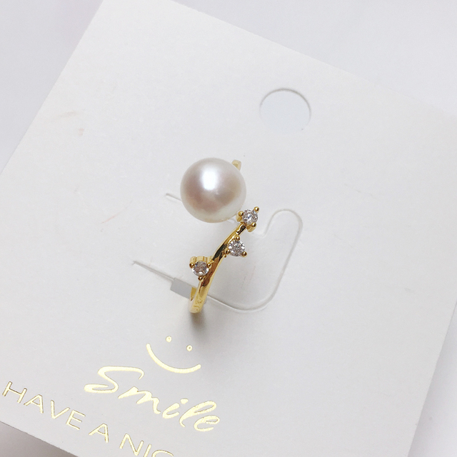 Pierścionek perła ZHBORUINI 2021, 100% naturalna, srebro 925, prosty, serdeczny otwarty palec, kobieca biżuteria - Wianko - 5