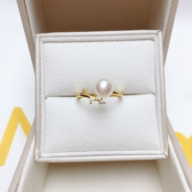 Pierścionek perła ZHBORUINI 2021, 100% naturalna, srebro 925, prosty, serdeczny otwarty palec, kobieca biżuteria - Wianko - 2