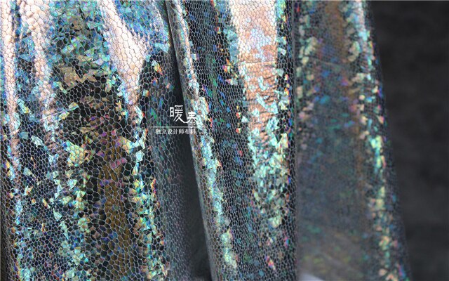 Opalizująca powlekana tkanina Rainbow DIY - fragment tęczy - Wianko - 4