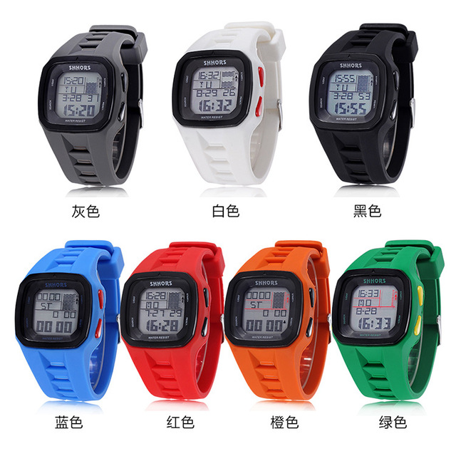 Luksusowe zegarki męskie marki Shhors - zegarki sportowe LED cyfrowe, wodoodporne, silikonowe - Wianko - 15