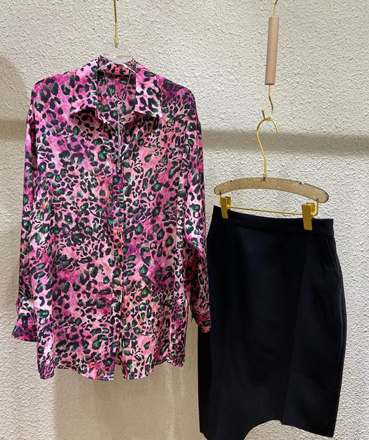 Różowy wzór w cętki luksusowego materiału Crepe De Chine - tkanina poliestrowa na suknie (na metry) - Wianko - 11