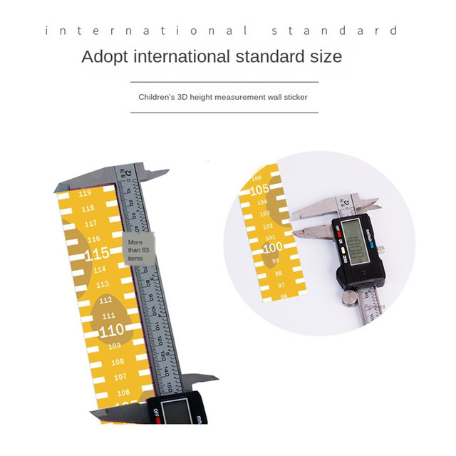 Naklejki ściennie dla dzieci - gospodarstwo domowe 3D, linijka pomiarowa, wymienne - Wianko - 10