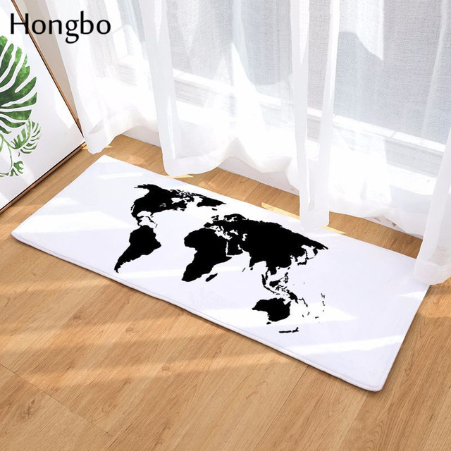Kreatywna mata podłogowa 3D Hongbo z wydrukowaną mapą świata - antypoślizgowa, absorpcja wody, idealna do sypialni i kuchni (Dekoracja domu) - Wianko - 6