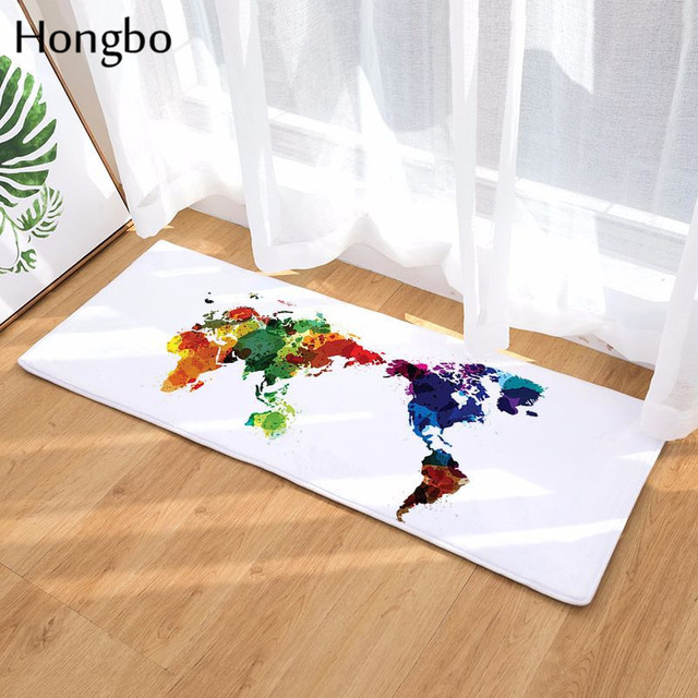 Kreatywna mata podłogowa 3D Hongbo z wydrukowaną mapą świata - antypoślizgowa, absorpcja wody, idealna do sypialni i kuchni (Dekoracja domu) - Wianko - 8