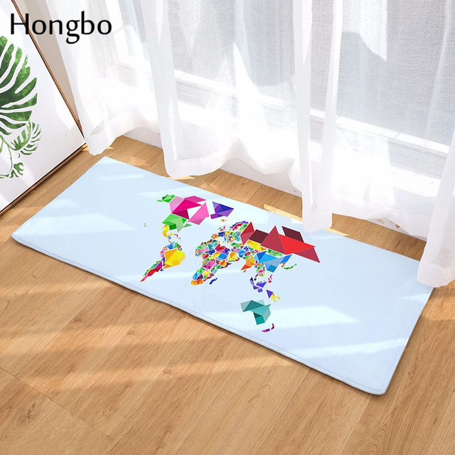 Kreatywna mata podłogowa 3D Hongbo z wydrukowaną mapą świata - antypoślizgowa, absorpcja wody, idealna do sypialni i kuchni (Dekoracja domu) - Wianko - 9
