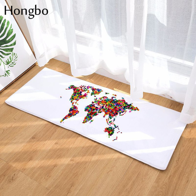 Kreatywna mata podłogowa 3D Hongbo z wydrukowaną mapą świata - antypoślizgowa, absorpcja wody, idealna do sypialni i kuchni (Dekoracja domu) - Wianko - 10