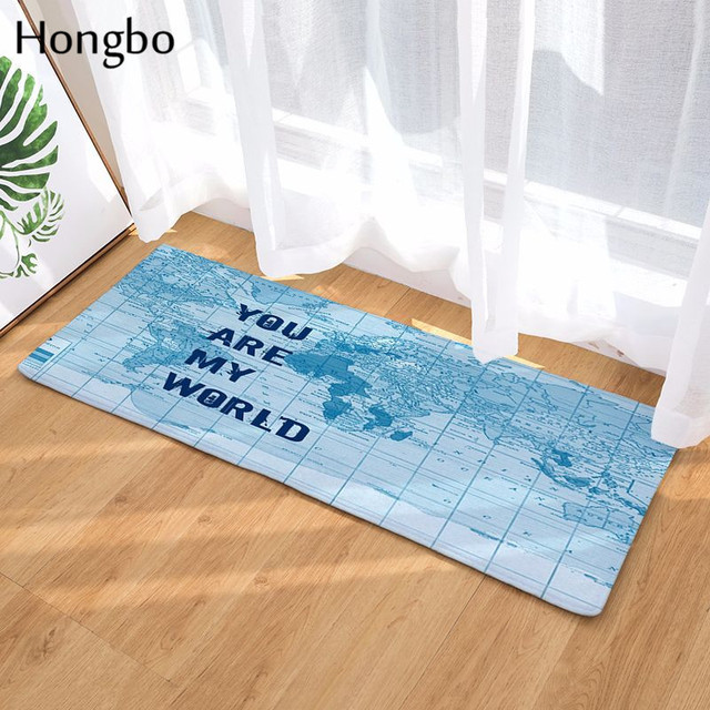 Kreatywna mata podłogowa 3D Hongbo z wydrukowaną mapą świata - antypoślizgowa, absorpcja wody, idealna do sypialni i kuchni (Dekoracja domu) - Wianko - 14