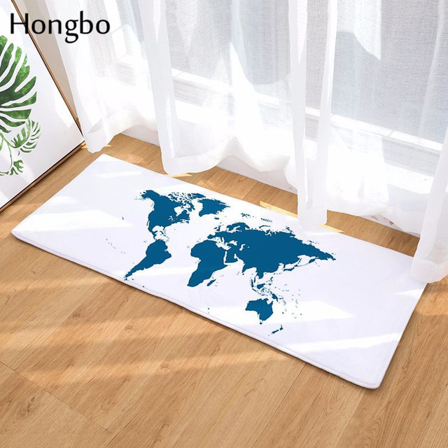 Kreatywna mata podłogowa 3D Hongbo z wydrukowaną mapą świata - antypoślizgowa, absorpcja wody, idealna do sypialni i kuchni (Dekoracja domu) - Wianko - 5