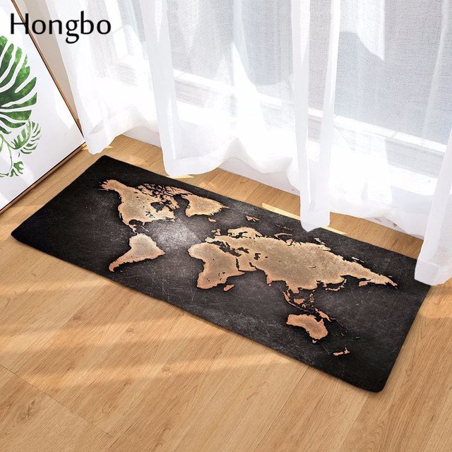 Kreatywna mata podłogowa 3D Hongbo z wydrukowaną mapą świata - antypoślizgowa, absorpcja wody, idealna do sypialni i kuchni (Dekoracja domu) - Wianko - 12