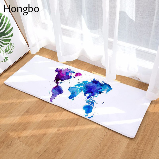 Kreatywna mata podłogowa 3D Hongbo z wydrukowaną mapą świata - antypoślizgowa, absorpcja wody, idealna do sypialni i kuchni (Dekoracja domu) - Wianko - 7