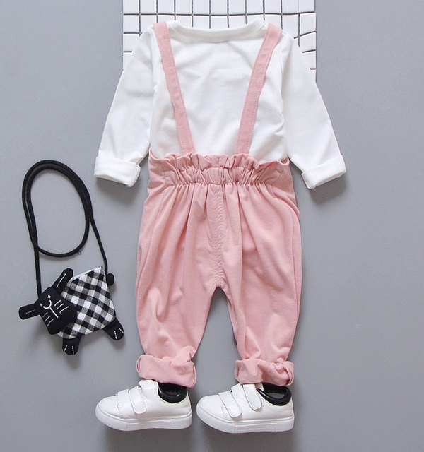 Zestaw ubrań dla noworodka dziewczynek: wiosenny T-shirt i spodnie garnitur w sportowym stylu - Wianko - 4