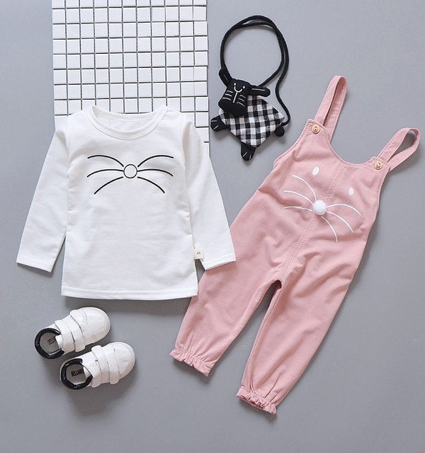 Zestaw ubrań dla noworodka dziewczynek: wiosenny T-shirt i spodnie garnitur w sportowym stylu - Wianko - 5