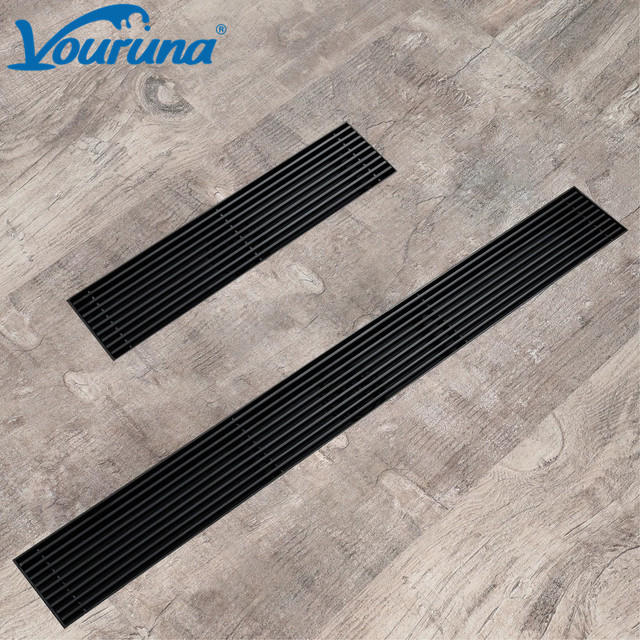 Oto propozycja dopracowanego tytułu:Odpływ podłogowy VOURUNA 304 ze stali nierdzewnej czarny prostokąt 30cm/60cm dla łazienki i kuchni - Wianko - 1