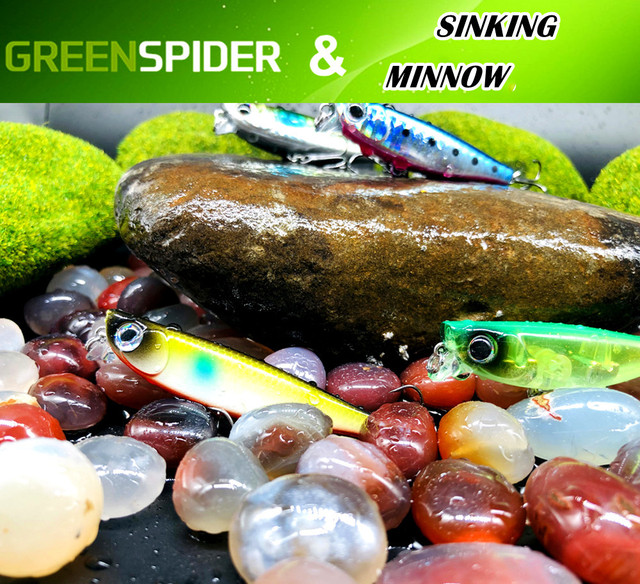 Przynęta GREENSPIDER 2021 - minnow 62mm, tonąca, 10.5g, mocne haki, Jerkbait Wobblers - pstrąg wędkowanie - Wianko - 1