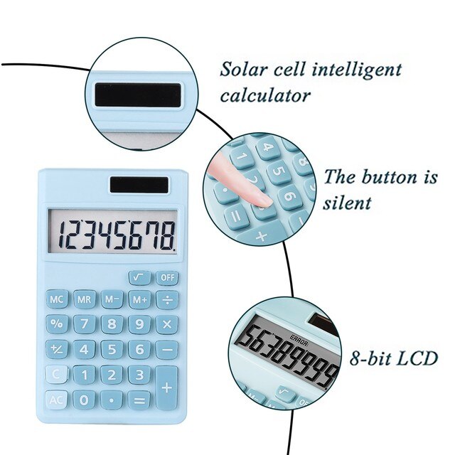 Mini kalkulator z wyświetlaczem 8 cyfr, zasilany energią słoneczną - Wianko - 5