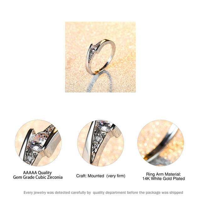 Pierścień minimalistyczny z białymi kryształowymi cyrkonami, srebrny, dla kobiet - Wianko - 5