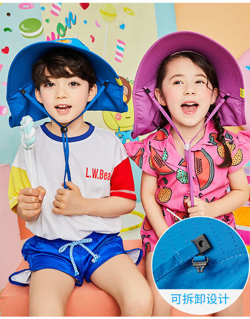 Dziecięce kapelusze przeciwsłoneczne z ochroną UV i oddychającą czapką dla chłopców i dziewcząt w wieku 2-12 lat - Wianko - 12