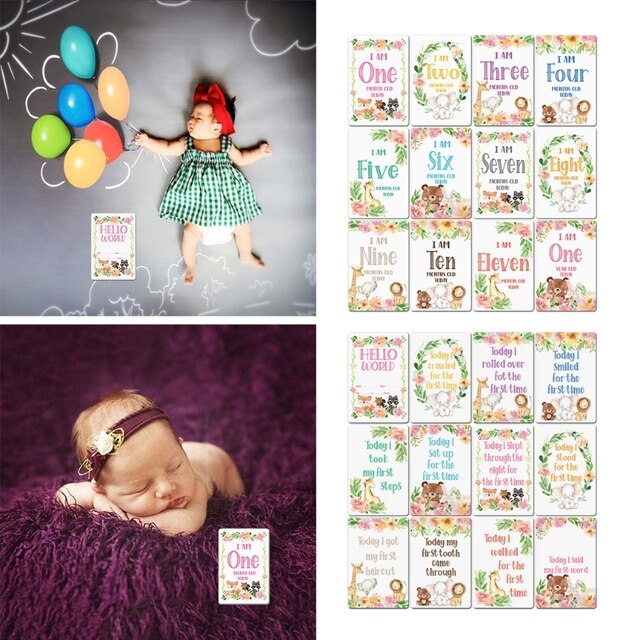 12 kartek Baby Boy Moment Cards - kolekcjonuj pamiątkowe chwile z życia noworodka! - Wianko - 8
