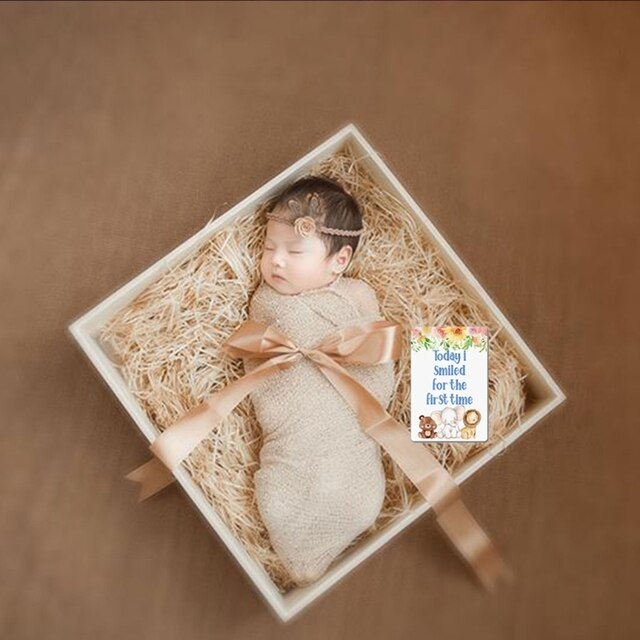 12 kartek Baby Boy Moment Cards - kolekcjonuj pamiątkowe chwile z życia noworodka! - Wianko - 6