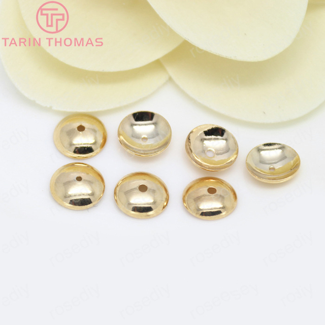 20 sztuk koralików mosiężnych z galwanicznym złotym wykończeniem o średnicach 4 mm, 6 mm, 8 mm, 10 mm, 12 mm - wysoka jakość i połysk biżuteryjnych akcesoriów DIY - Wianko - 7