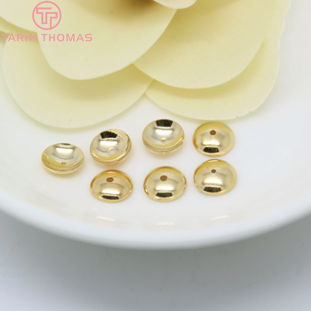 20 sztuk koralików mosiężnych z galwanicznym złotym wykończeniem o średnicach 4 mm, 6 mm, 8 mm, 10 mm, 12 mm - wysoka jakość i połysk biżuteryjnych akcesoriów DIY - Wianko - 2