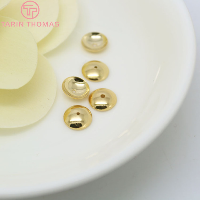 20 sztuk koralików mosiężnych z galwanicznym złotym wykończeniem o średnicach 4 mm, 6 mm, 8 mm, 10 mm, 12 mm - wysoka jakość i połysk biżuteryjnych akcesoriów DIY - Wianko - 4