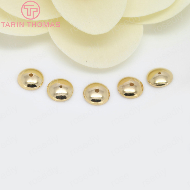 20 sztuk koralików mosiężnych z galwanicznym złotym wykończeniem o średnicach 4 mm, 6 mm, 8 mm, 10 mm, 12 mm - wysoka jakość i połysk biżuteryjnych akcesoriów DIY - Wianko - 5