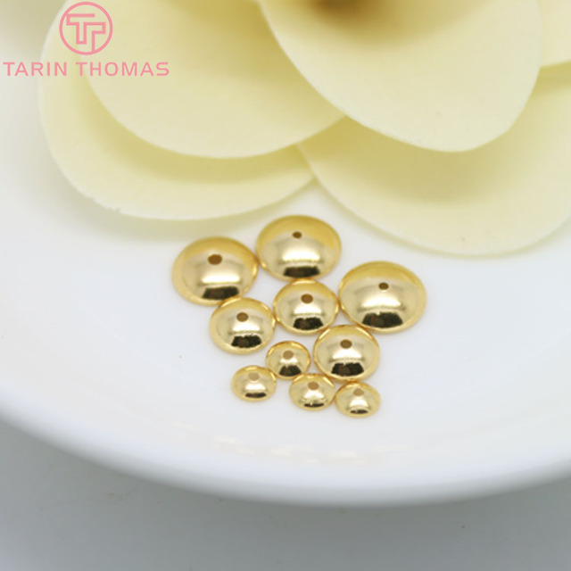 20 sztuk koralików mosiężnych z galwanicznym złotym wykończeniem o średnicach 4 mm, 6 mm, 8 mm, 10 mm, 12 mm - wysoka jakość i połysk biżuteryjnych akcesoriów DIY - Wianko - 3