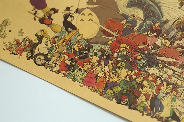 Plakat z papieru z kolekcją animacji Hayao Miyazaki - dekoracja ścienna 70.5x28cm - Wianko - 4
