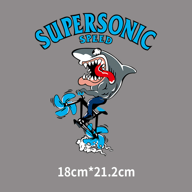 Duża męska koszulka bluza w paski z żelazkiem Sea Animal Shark druk termotransferowy - Wianko - 11