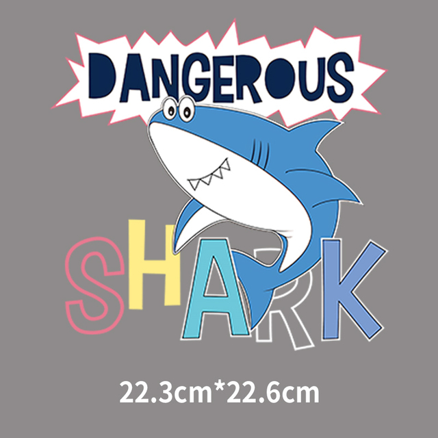 Duża męska koszulka bluza w paski z żelazkiem Sea Animal Shark druk termotransferowy - Wianko - 5