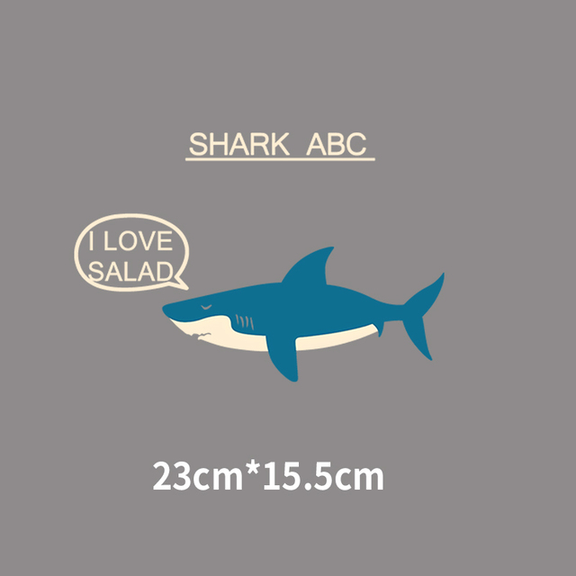 Duża męska koszulka bluza w paski z żelazkiem Sea Animal Shark druk termotransferowy - Wianko - 1