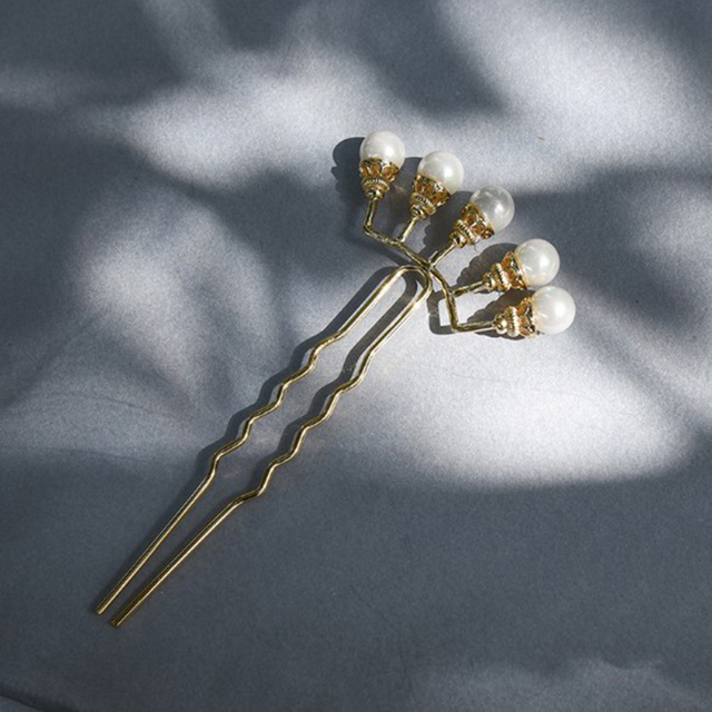 Spinka do włosów ślubna w kształcie litery U- perła na szpilce, biżuteria dla nowożeńców - Wianko - 10