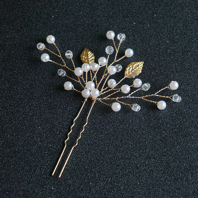 Spinka do włosów ślubna w kształcie litery U- perła na szpilce, biżuteria dla nowożeńców - Wianko - 29
