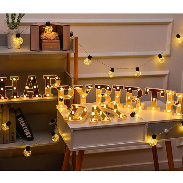 Lampa LED Light Up Letter - Luminous Letter A-Z, dekoracja wnętrz ślub Birthday Party, lampa wisząca/stojąca, Night Light, wall decoration - Wianko - 3