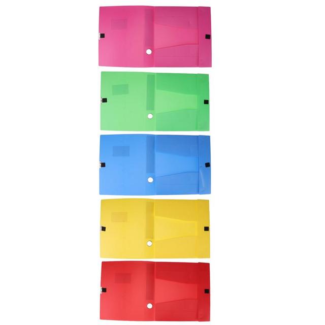 Pudełka na dokumenty składane w futerał, 5 szt., plastikowe, kolorowe (mieszane kolory) - Wianko - 6