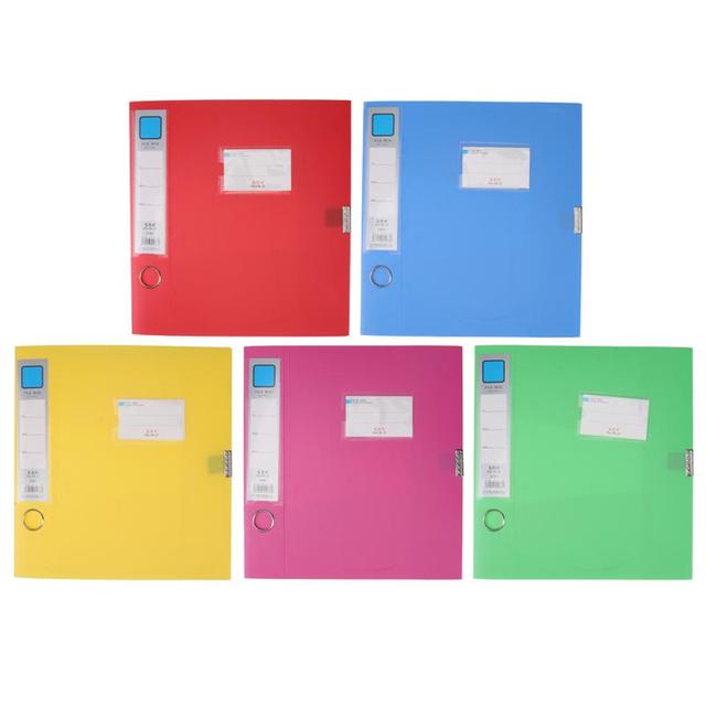 Pudełka na dokumenty składane w futerał, 5 szt., plastikowe, kolorowe (mieszane kolory) - Wianko - 1